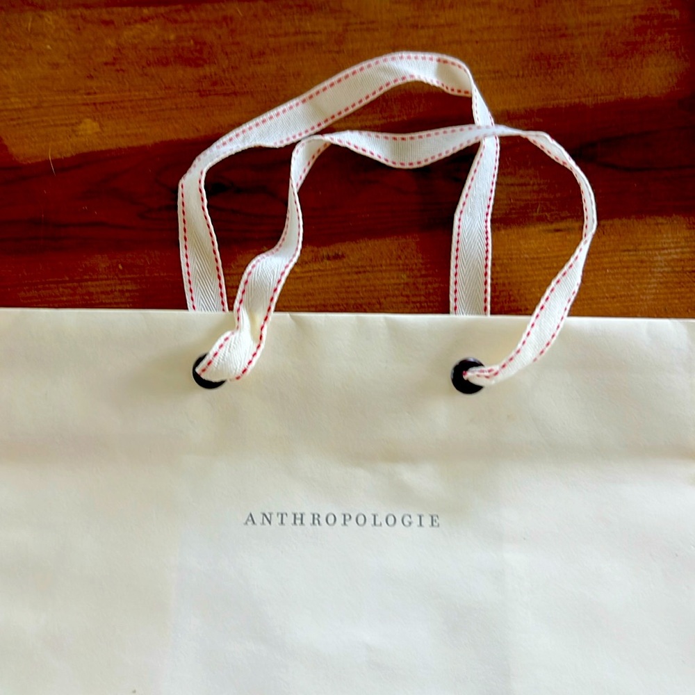 Vintage ANTHROPOLOGY Shopping Bag 🛍️ cotton with ribbon handles Y2K